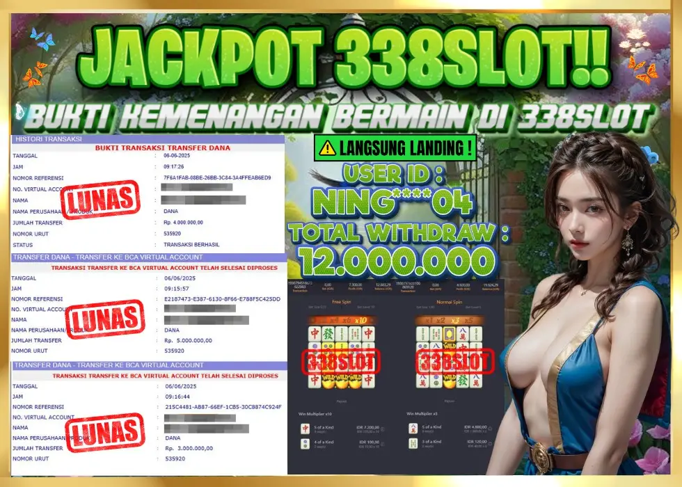 338SLOT JACKPOT GAME JUDI PGSOFT TERBESAR #1! Rp 12.000.000 - LUNAS!!!