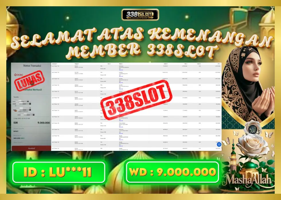 338SLOT JACKPOT GAME JUDI ONLINE TERPERCAYA! Rp 9.000.000 - LUNAS!!!