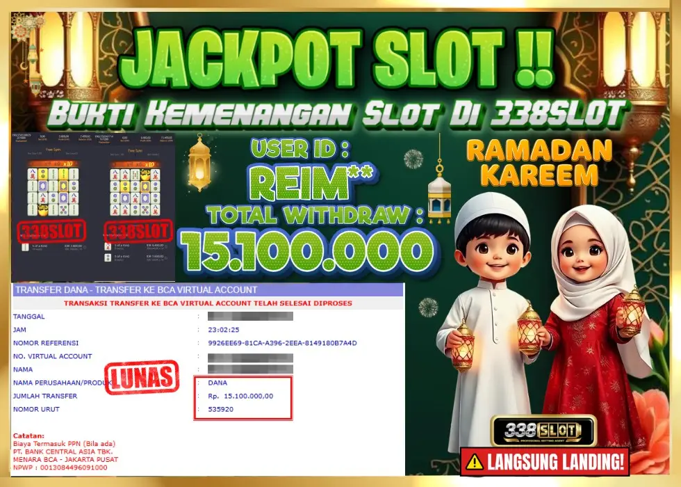 338SLOT JACKPOT GAME JUDI PGSOFT TERBESAR! Rp 15.100.000 - LUNAS!!!