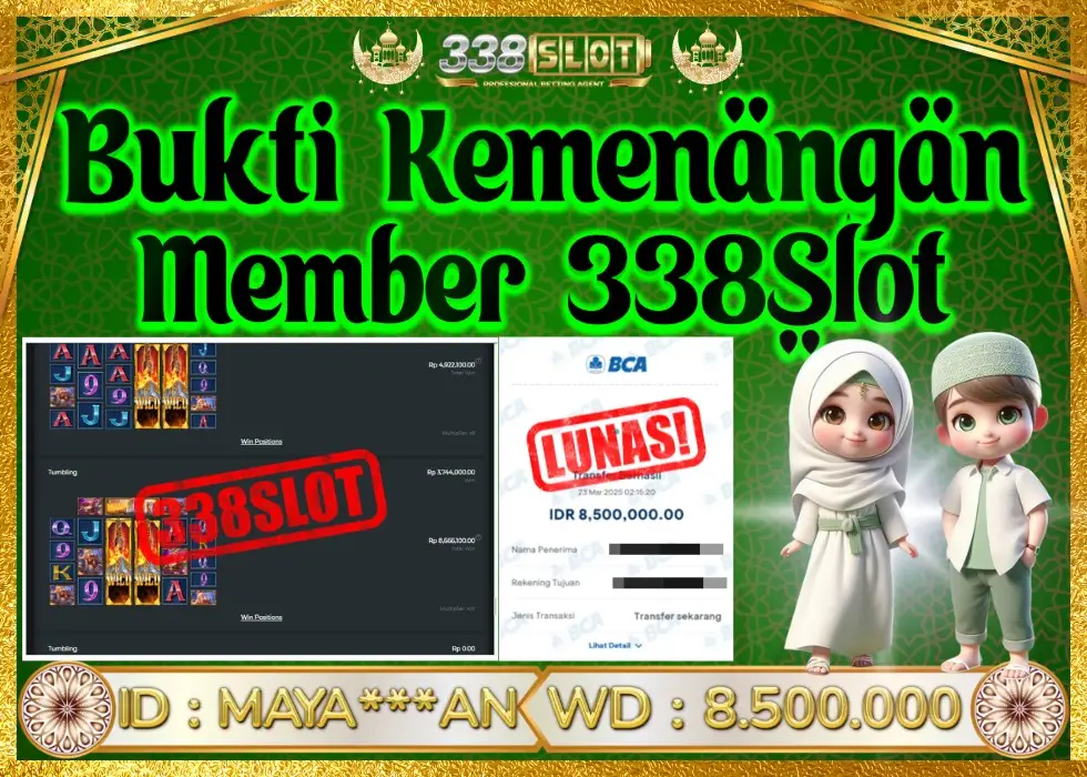 338SLOT JACKPOT GAME JUDI ONLINE RESMI! Rp 8.500.000 - LUNAS!!!