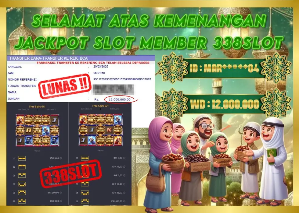 338SLOT JACKPOT GAME JUDI ONLINE TERKEMUKA! Rp 12.000.000 - LUNAS!!!