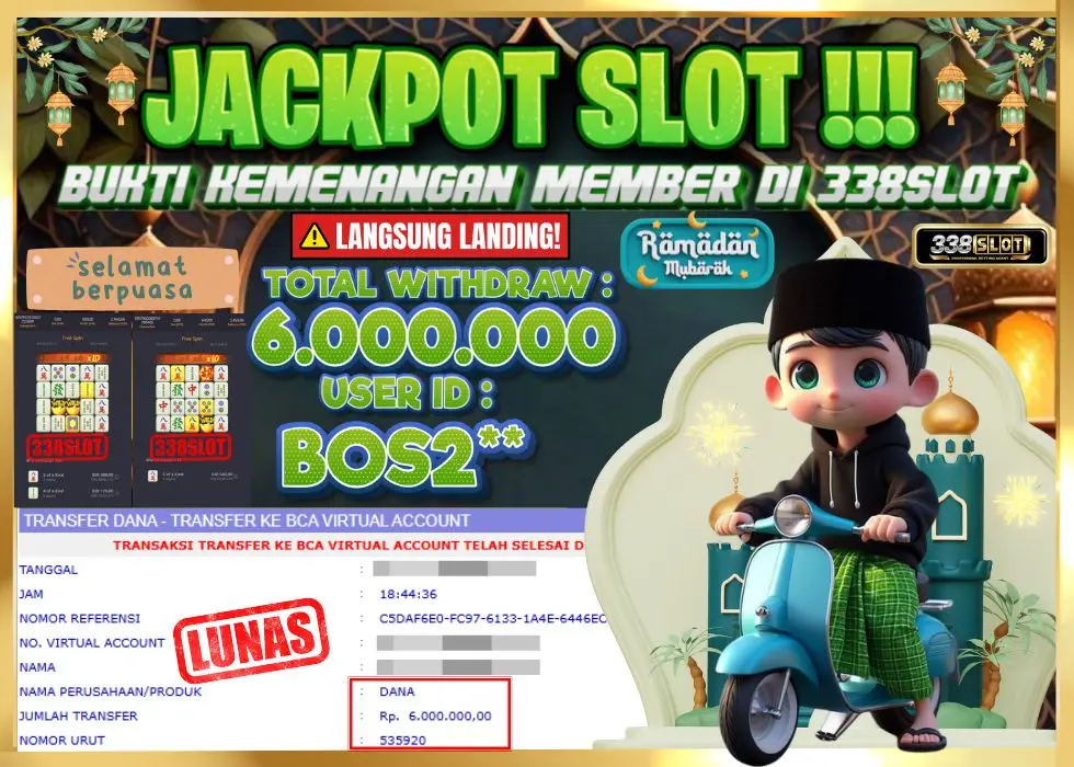 338SLOT JACKPOT GAME JUDI TERBAIK PGSOFT! Rp 6.000.000 - LUNAS!!!