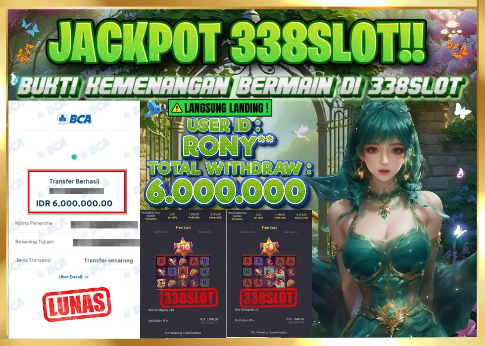 338SLOT JACKPOT GAME JUDI ONLINE RESMI ASLI! Rp 6.000.000 - LUNAS!!!