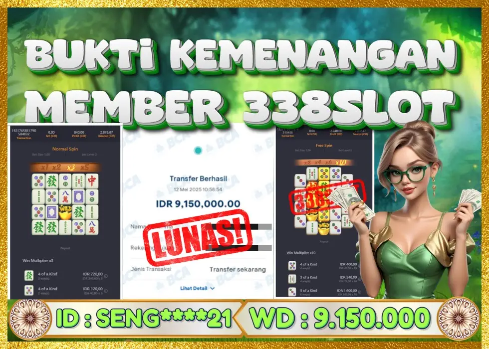 338SLOT JACKPOT GAME JUDI PGSOFT TERBAIK MAXWIN! Rp 9.150.000 - LUNAS!!!