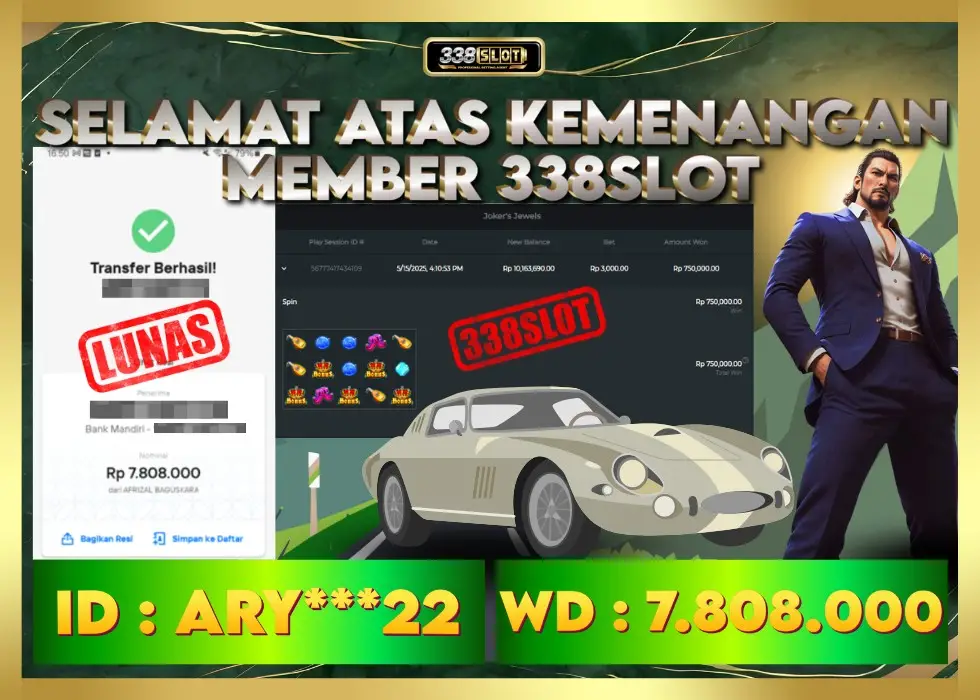 338SLOT JACKPOT GAME JUDI ONLINE RESMI NO.1! Rp 7.808.000 - LUNAS!!!