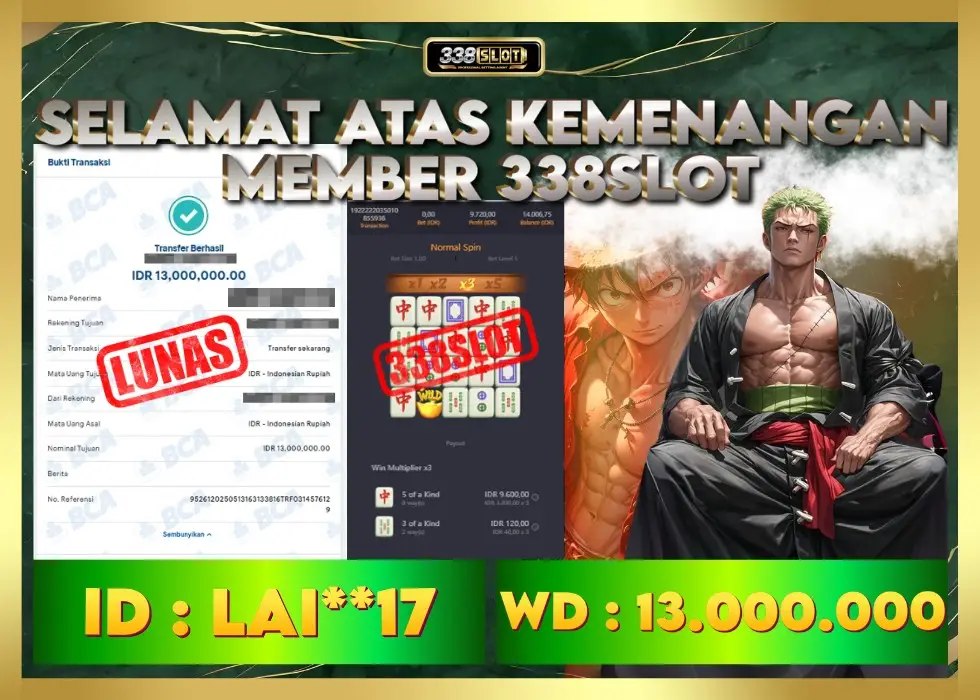 338SLOT JACKPOT GAME JUDI SLOT GAMPANG WD! Rp 8.000.000 - LUNAS!!!