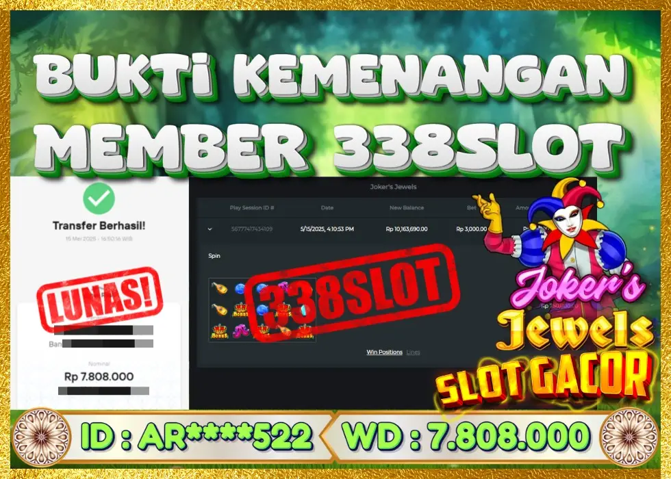338SLOT JACKPOT GAME JUDI ONLINE TERMEWAH! Rp 15.000.000 - LUNAS!!!