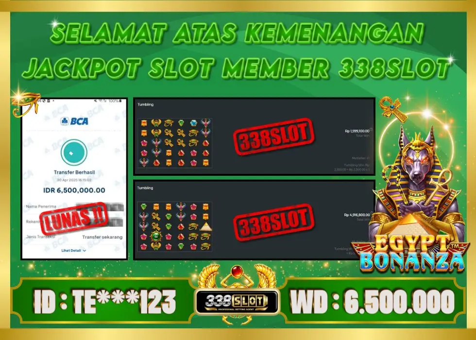 338SLOT JACKPOT GAME SLOT EGYPT BONANZA! Rp 6.500.000 - LUNAS!!!