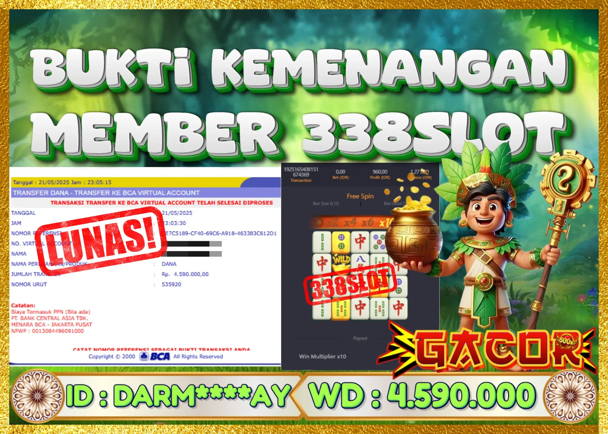 338SLOT JACKPOT GAME JUDI PGSOFT GACOR! Rp 4.590.000 - LUNAS!!!