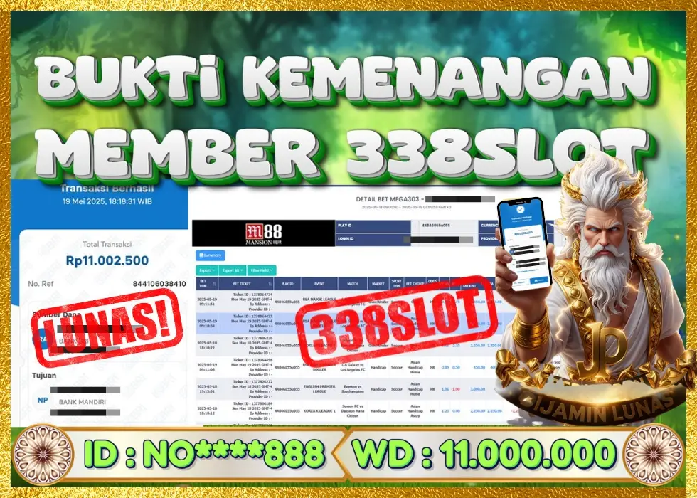 338SLOT JACKPOT GAME JUDI SLOT TERBAIK NO.1! Rp 11.000.000 - LUNAS!!!