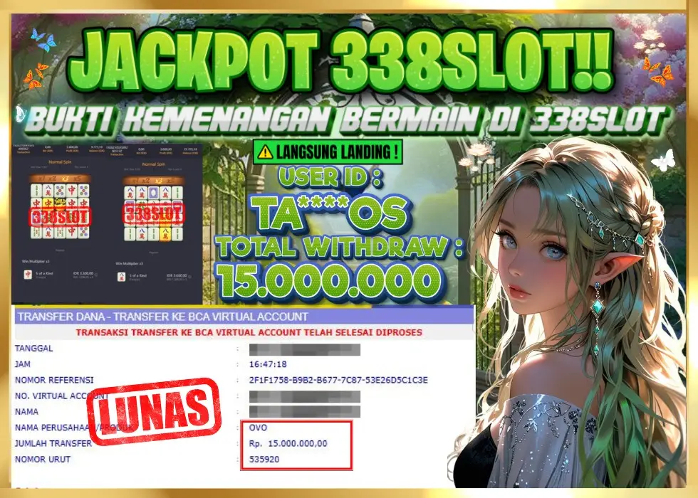 338SLOT JACKPOT GAME JUDI PGSOFT NO.1 JACKPOT! Rp 15.000.000 - LUNAS!!!