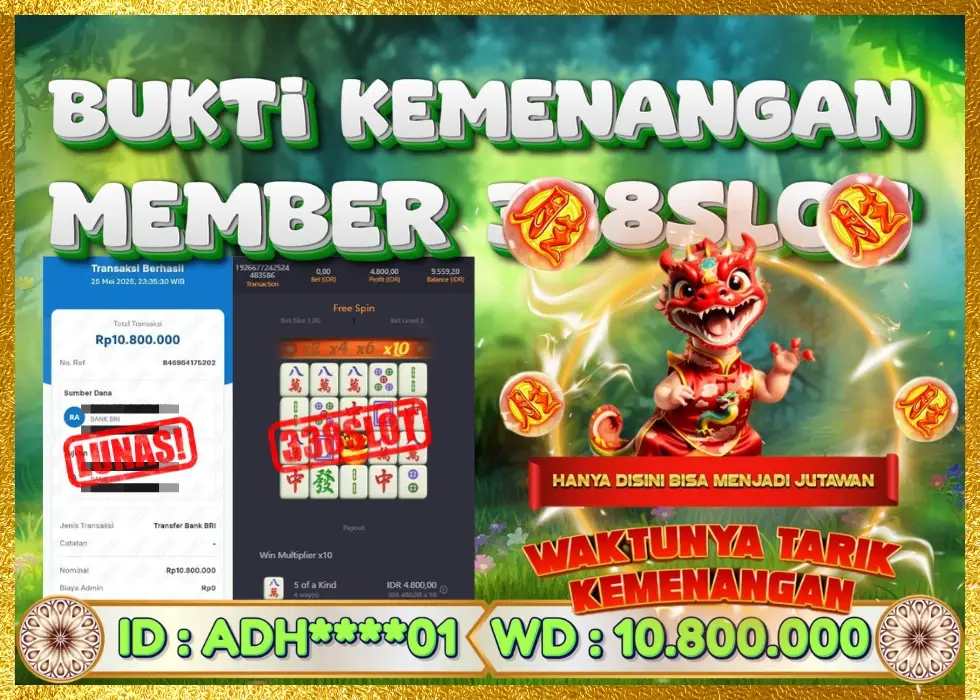 338SLOT JACKPOT GAME PGSOFT TERMAXWIN 2025! Rp 10.800.000 - LUNAS!!!