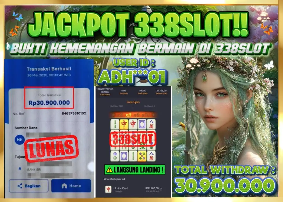 338SLOT JACKPOT GAME JUDI PGSOFT INDONESIA! Rp 30.900.000 - LUNAS!!!