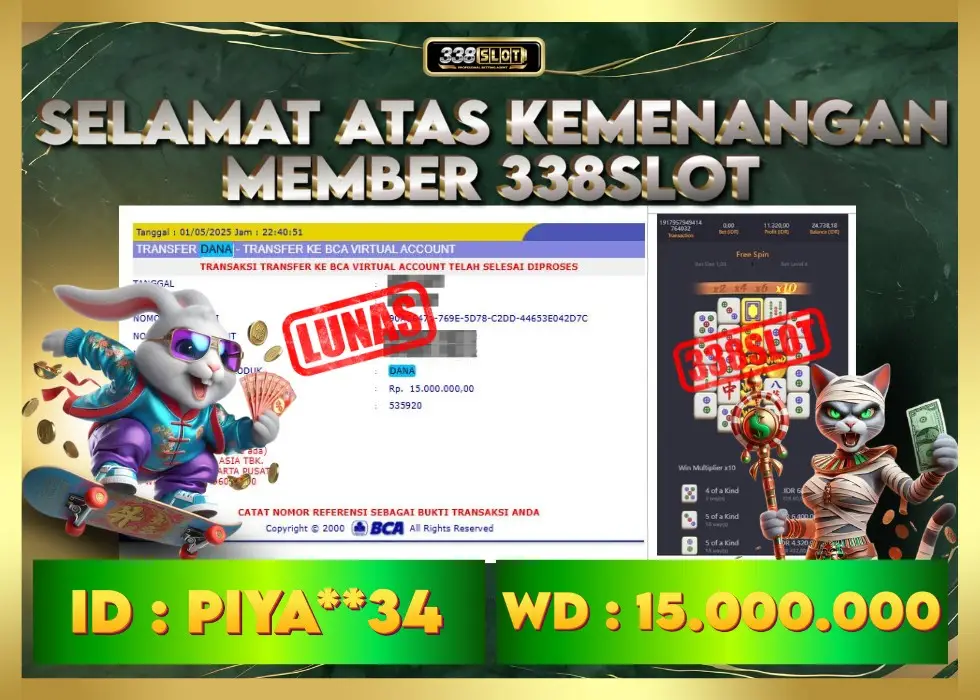 338SLOT JACKPOT GAME JUDI PG SOFT RESMI! Rp 15.000.000 - LUNAS!!!