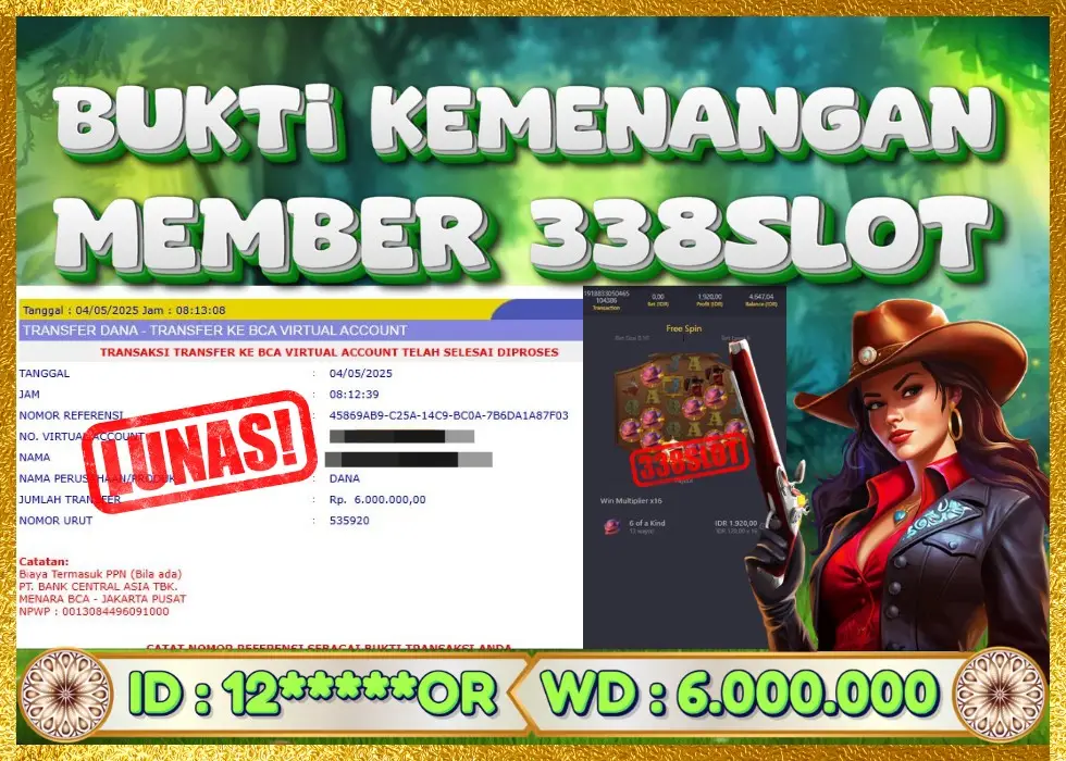 338SLOT JACKPOT GAME JUDI SLOT RESMI NO.1! Rp 6.000.000 - LUNAS!!!