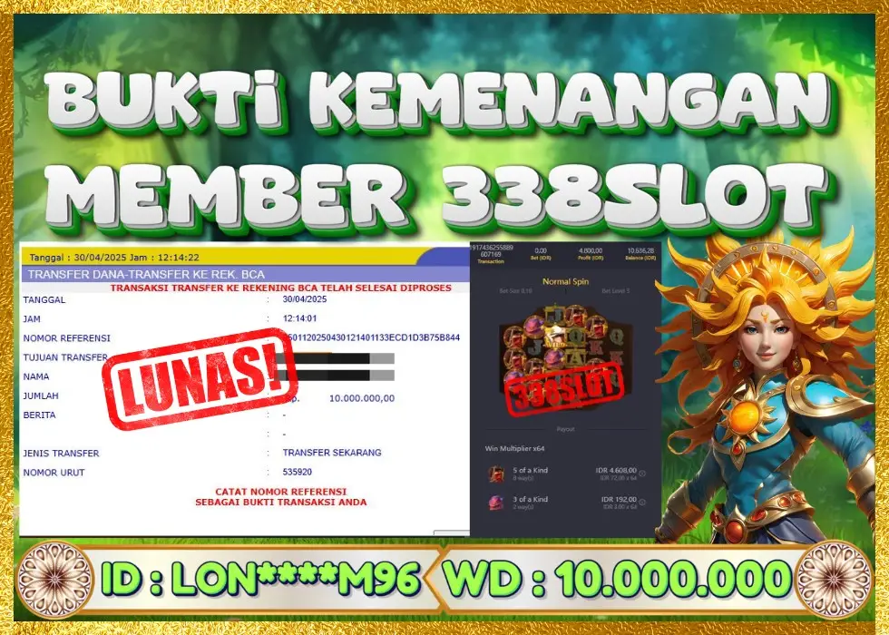 338SLOT JACKPOT GAME JUDI SLOT ONLINE RESMI! Rp 10.000.000 - LUNAS!!!