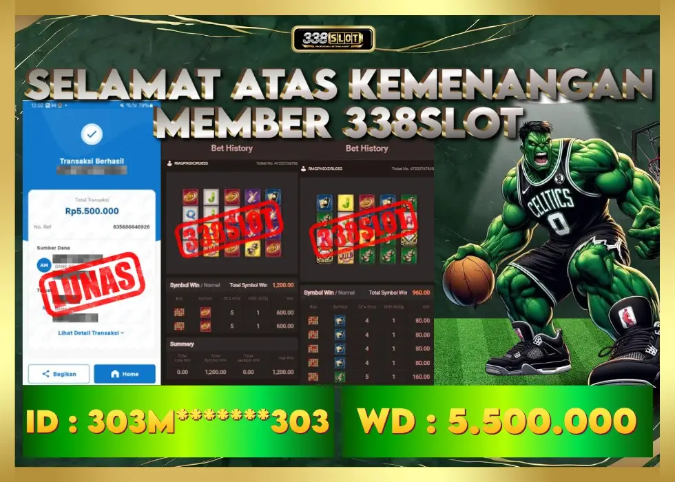 338SLOT JACKPOT GAME JUDI ONLINE RESMI TERBAIK! Rp 5.500.000 - LUNAS!!!