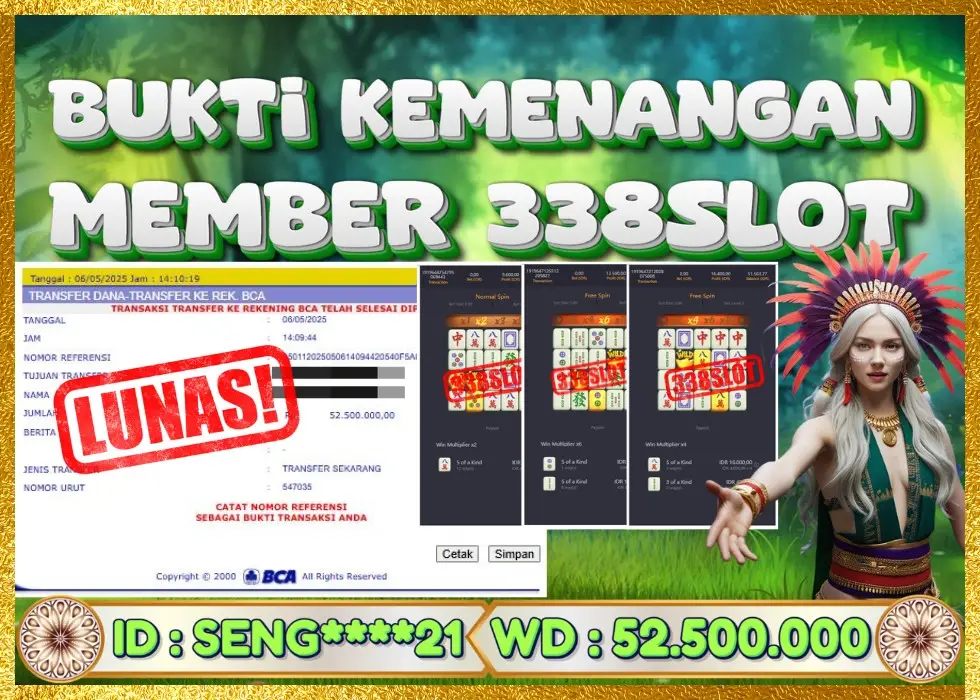 338SLOT JACKPOT GAME JUDI PG SOFT TEPERCAYA! Rp 52.500.000 - LUNAS!!!