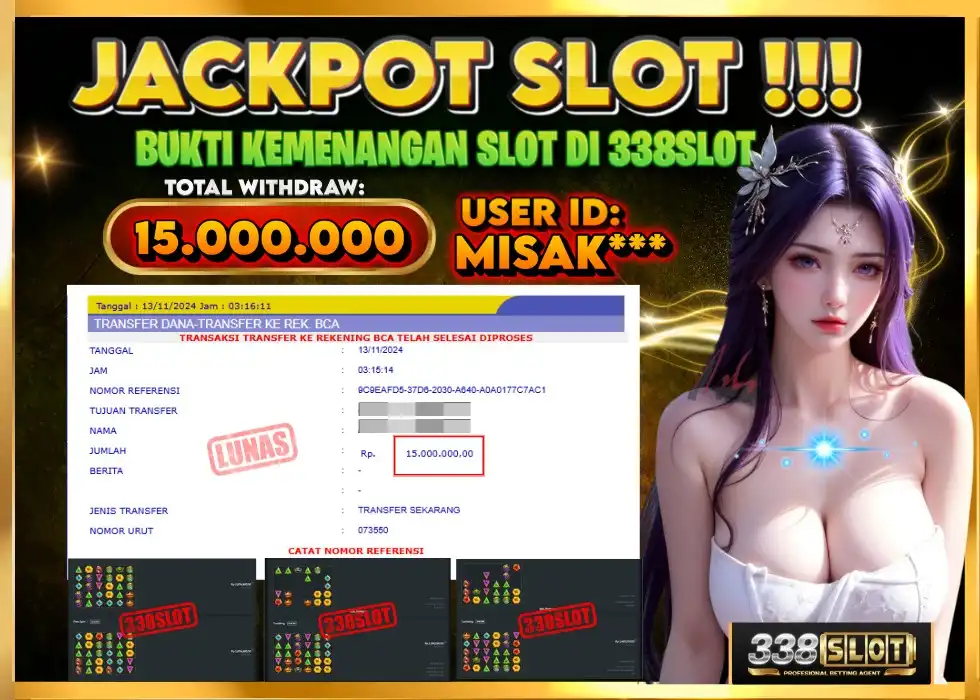 338SLOT JACKPOT GAME SLOT RESMI! Rp 15.000.000 - LUNAS!!!