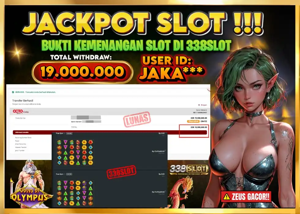 338SLOT JACKPOT GAME SLOT OLYMPUS! Rp 19.000.000 - LUNAS!!!