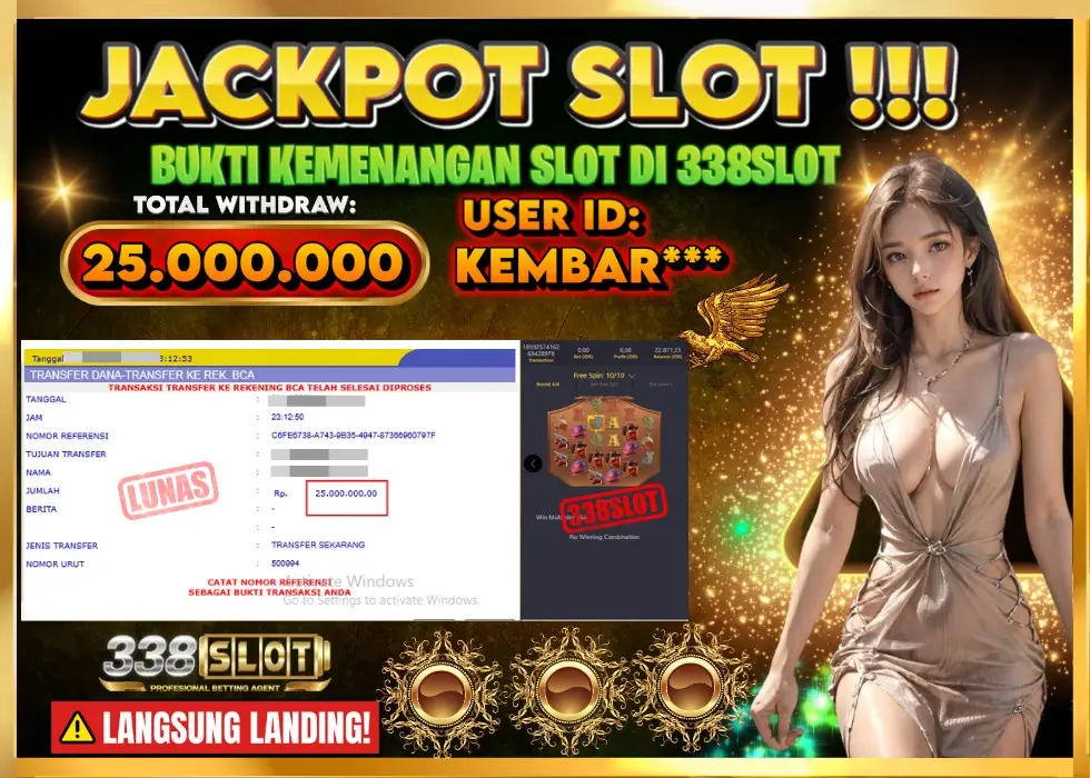 338SLOT JACKPOT GAME SLOT TERBAIK! Rp 9.002.500 - LUNAS!!!
