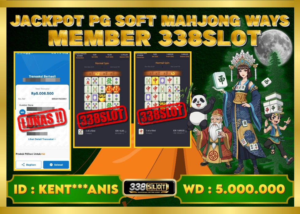 338SLOT JACKPOT GAME JUDI PG SOFT MAHJONG RESMI! Rp 5.000.000 - LUNAS!!!