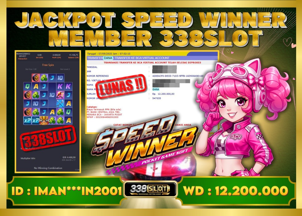 338SLOT JACKPOT GAME JUDI ONLINE SPEED WINNER GACOR! Rp 12.200.000 - LUNAS!!!