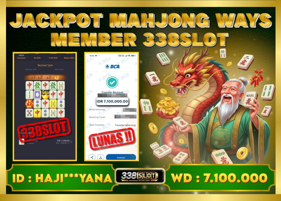 338SLOT JACKPOT GAME SLOT JACKPOT BMAHJONG WAYS TERBAIK! Rp 7.100.000 - LUNAS!!!