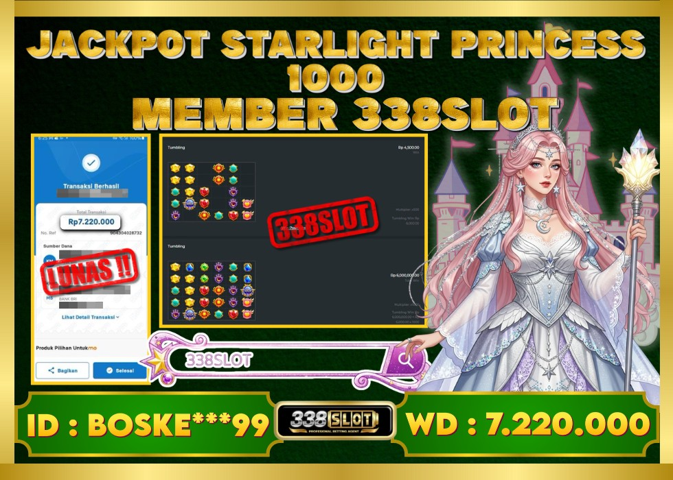 338SLOT JACKPOT GAME SLOT GACOR STARLIGHT PRINCESS MAXWIN! Rp 7.220.000 - LUNAS!!!