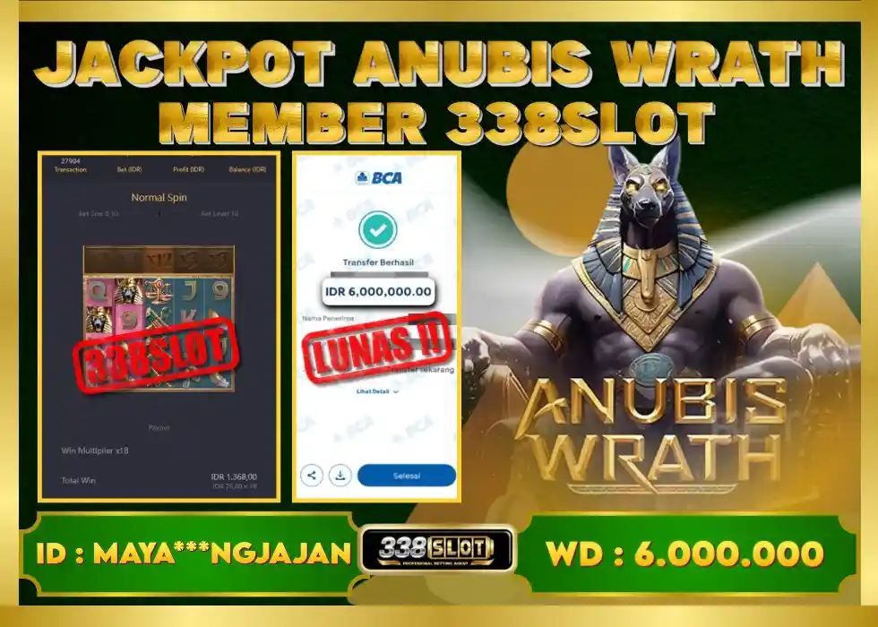 338SLOT JACKPOT GAME JUDI ONLINE RESMI ANUBIS WRATH! Rp 6.000.000 - LUNAS!!!