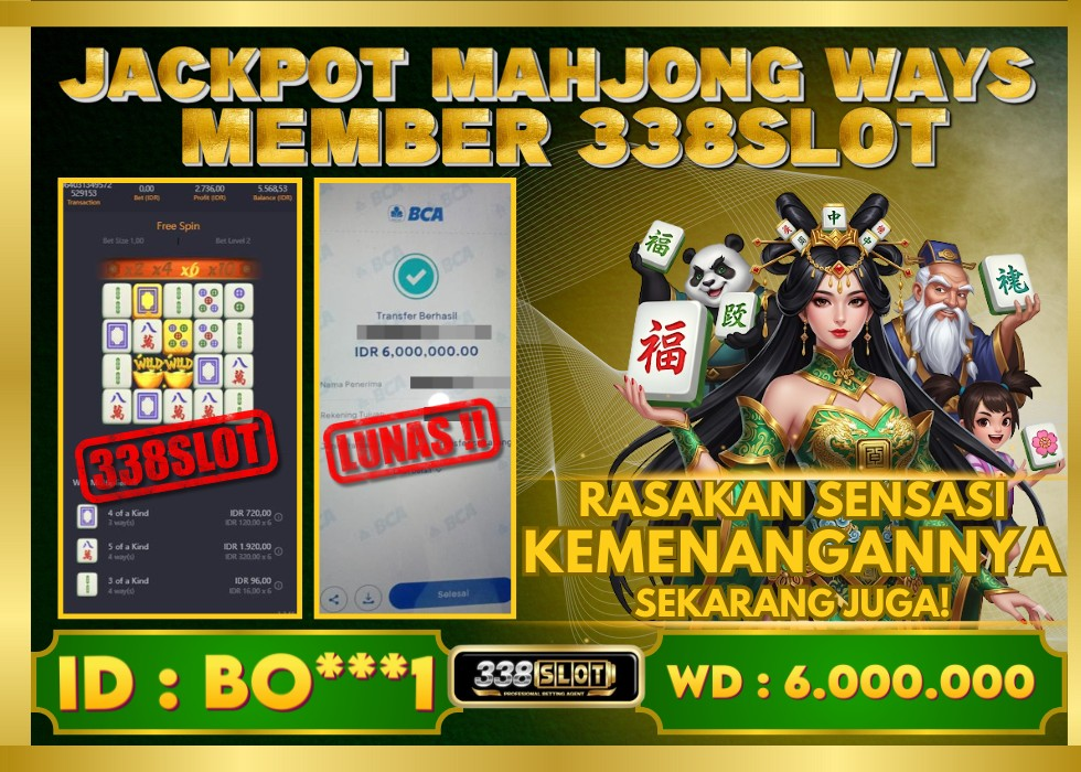 338SLOT JACKPOT GAME JUDI PG SOFT MAHJONG WILD! Rp 6.000.000 - LUNAS!!!