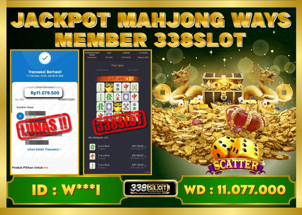 338SLOT JACKPOT GAME JUDI PG SOFT RESMI DAN TERBAIK! Rp 11.077.000 - LUNAS!!!