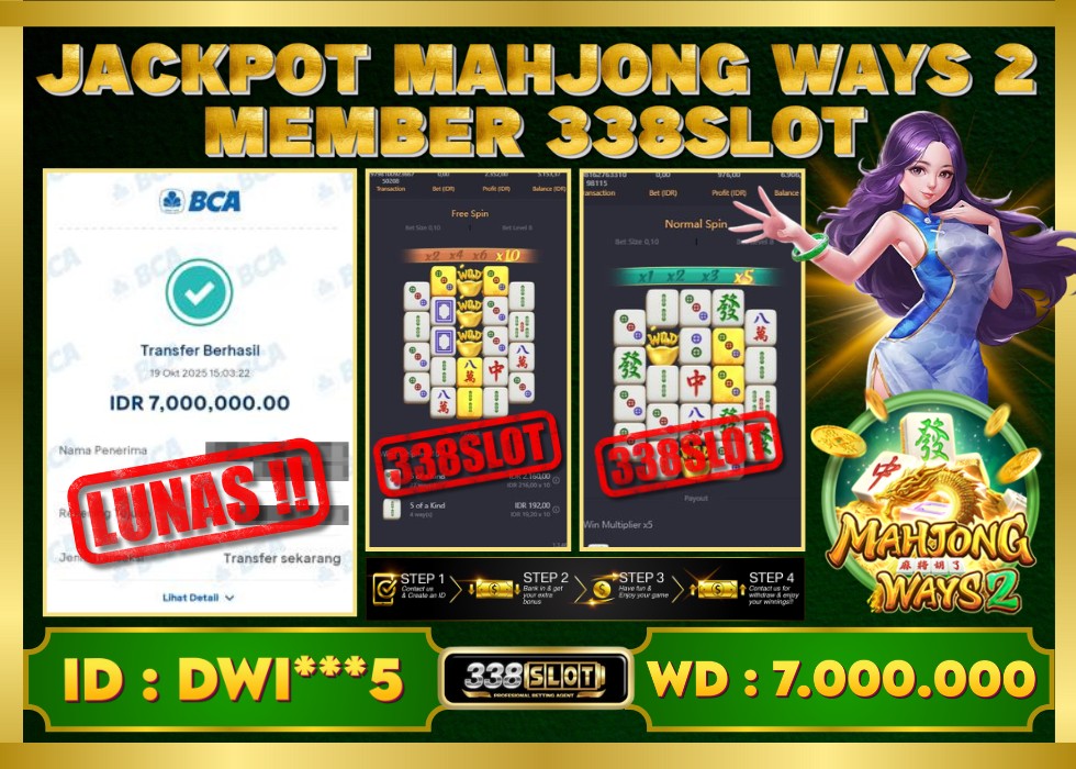 338SLOT JACKPOT GAME JUDI PG SOFT MAHJONG WAYS 2 RESMI DAN TERBAIK! Rp 7.000.000 - LUNAS!!!