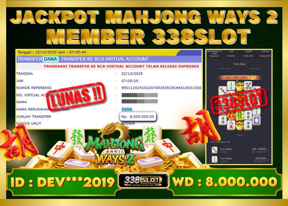 338SLOT JACKPOT GAME JUDI PG SOFT MAHJONG WAYS 2 RESMI DAN TERBAIK! Rp 8.000.000 - LUNAS!!!