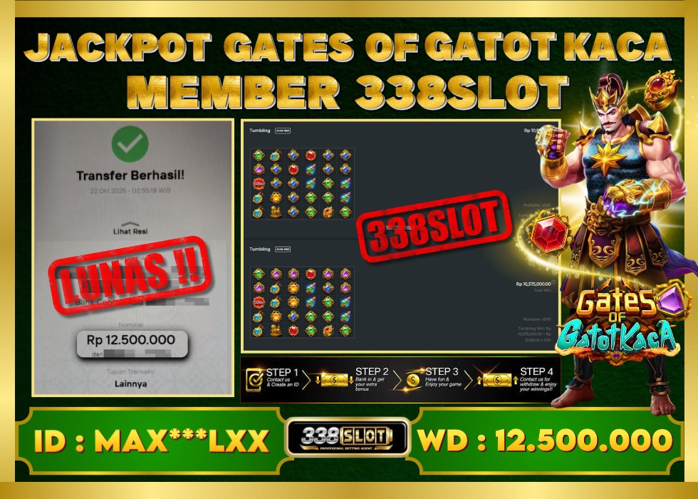 338SLOT JACKPOT GAME JUDI PRAGMATIC PLAY GATES OF GATOTKACA RESMI DAN TERBAIK! Rp 12.500.000 - LUNAS!!!