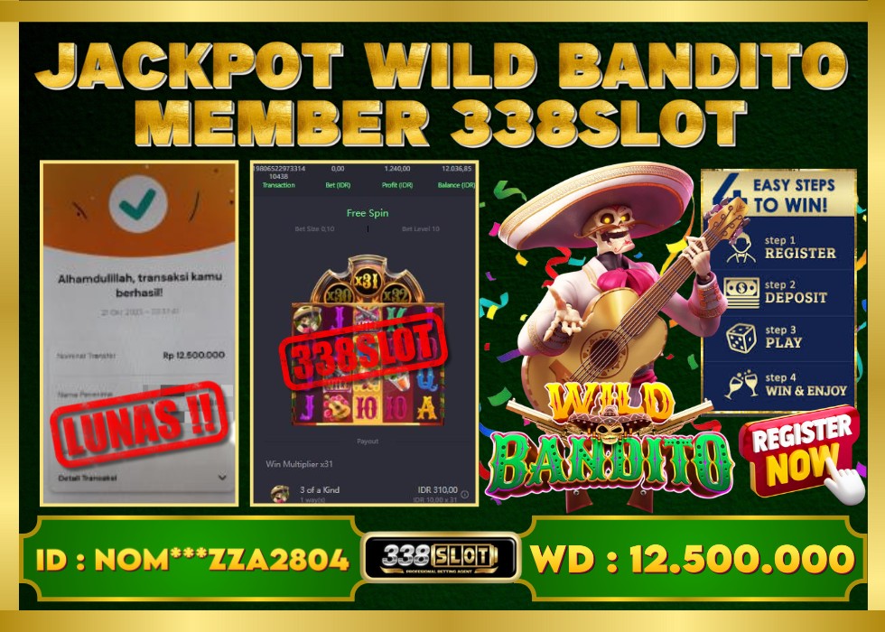 338SLOT JACKPOT GAME JUDI PG SOFT WILD BANDITO RESMI DAN TERBAIK! Rp 12.500.000 - LUNAS!!!