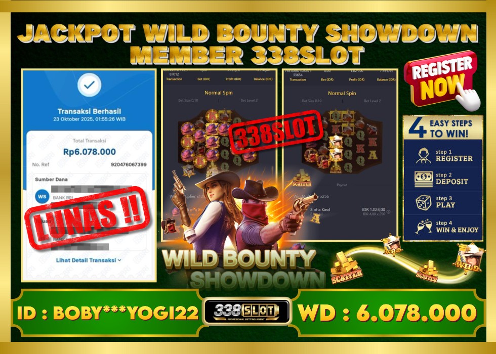 338SLOT JACKPOT GAME JUDI PG SOFT WILD BOUNTY SHOWDOWN RESMI DAN TERBAIK! Rp 12.500.000 - LUNAS!!!