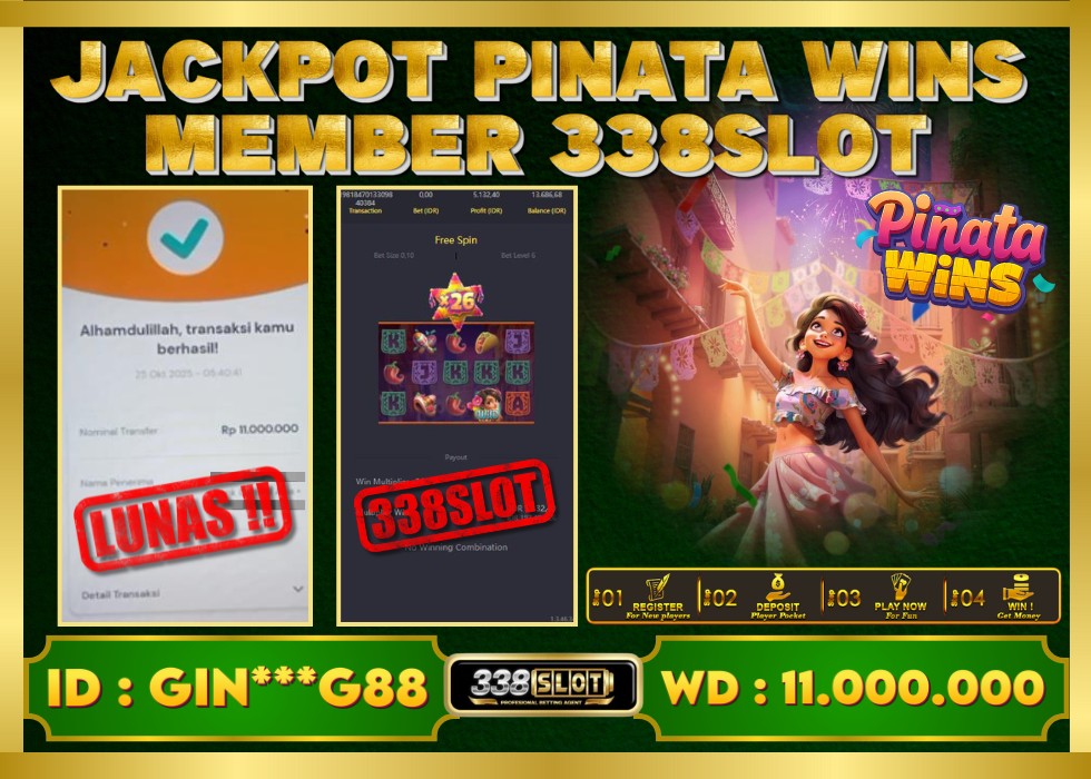 338SLOT JACKPOT GAME JUDI PG SOFT PINATA WINS RESMI DAN TERBAIK! Rp 11.000.000 - LUNAS!!!