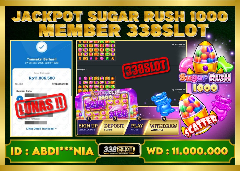 338SLOT JACKPOT GAME JUDI PRAGMATIC PLAY GATES OF OLYMPUS SUPER SCATTER RESMI DAN TERBAIK! Rp 10.000.000 - LUNAS!!!